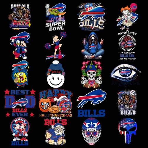49 Buffalo Bills V4 Football Designs Bundle PNG