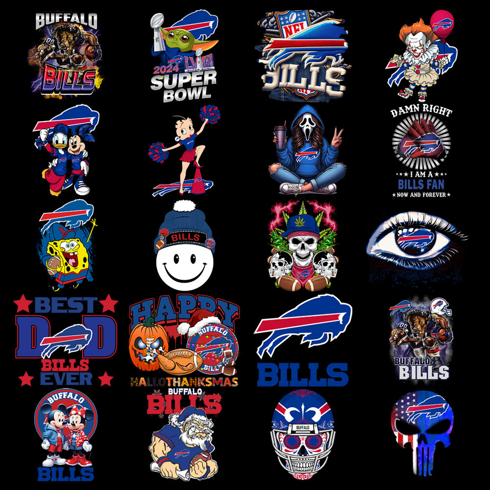 49 Buffalo Bills V4 Football Designs Bundle PNG