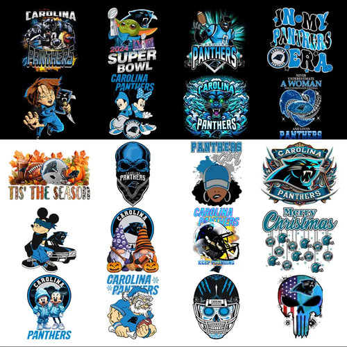 47 Carolina Panthers V4 Football Designs Bundle PNG