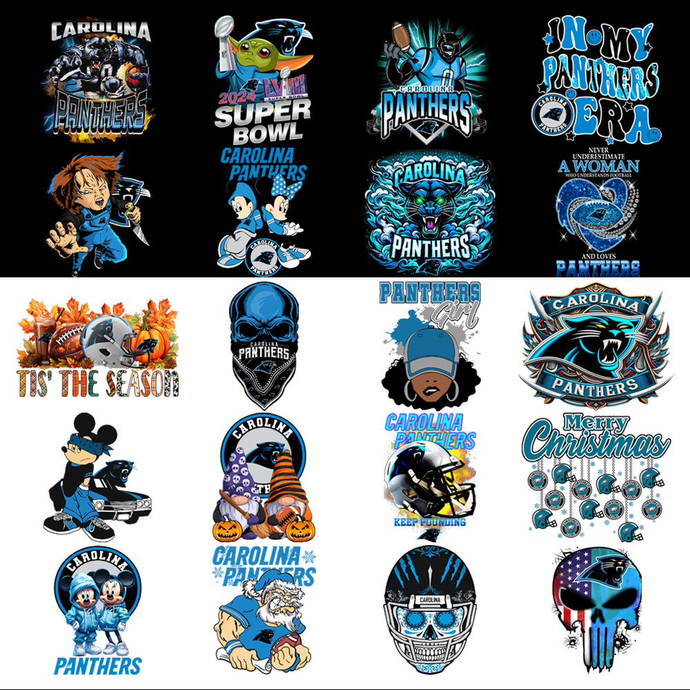 47 Carolina Panthers V4 Football Designs Bundle PNG
