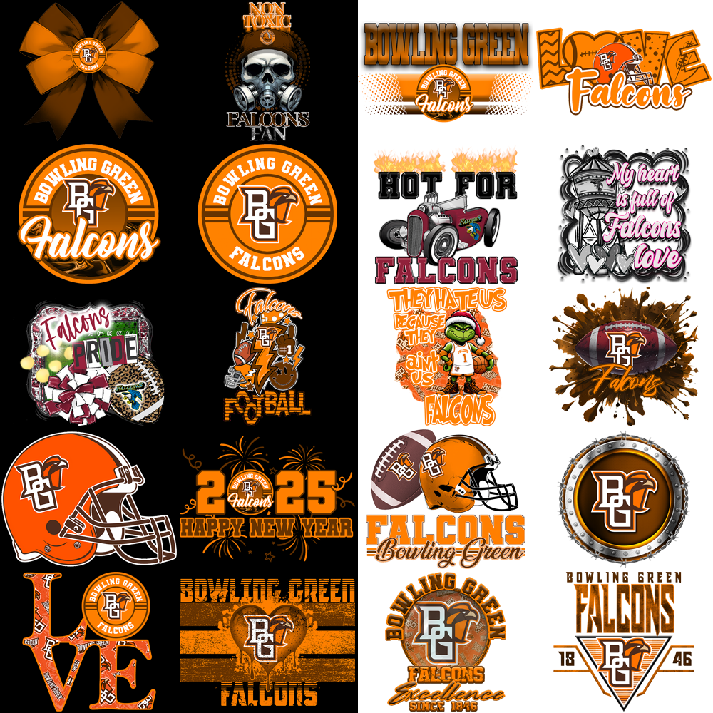 27 Bowling Green Falcons Designs Bundle PNG