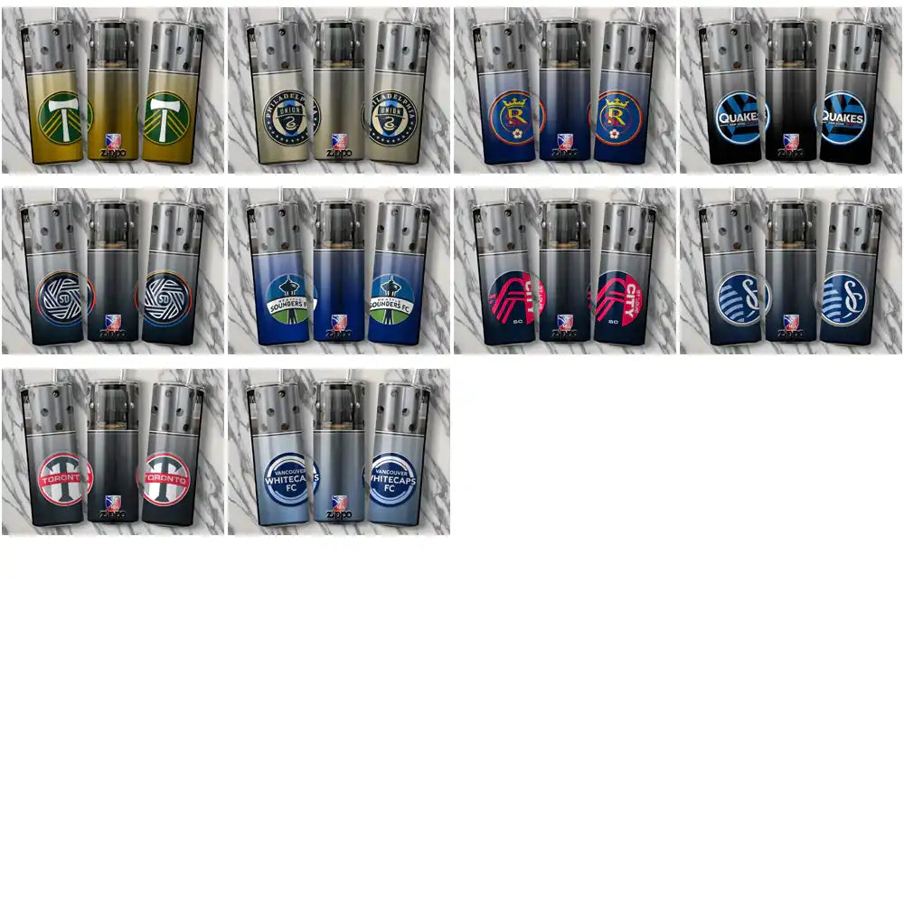 30 Soccer USA Teams Zippo Lighter Tumbler Wrap Bundle JPG