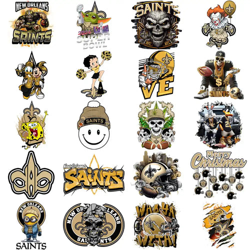50 New Orleans Saints V4 Football Designs Bundle PNG
