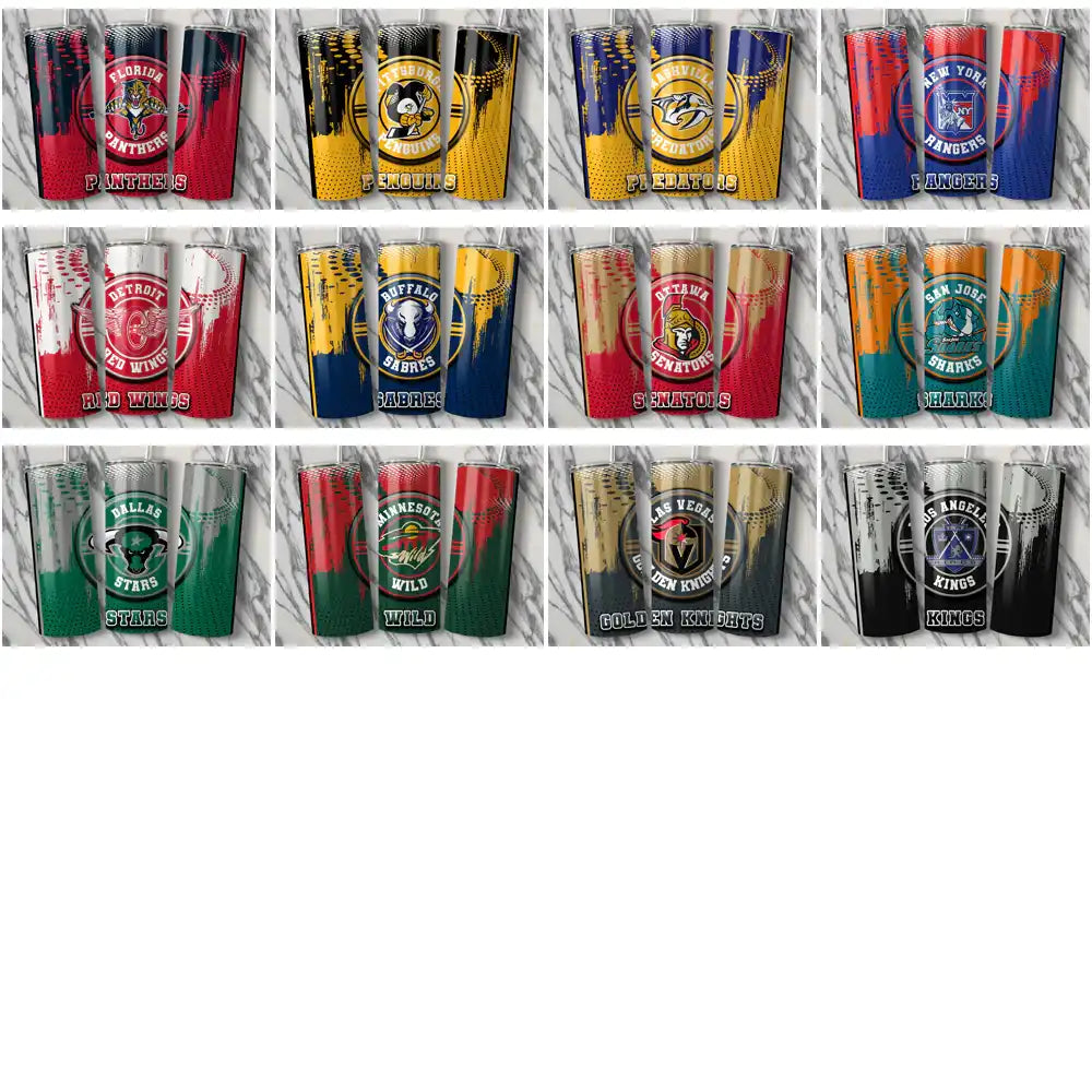 32 Ice Hockey Teams Dot Logo Tumbler Wrap Bundle JPG