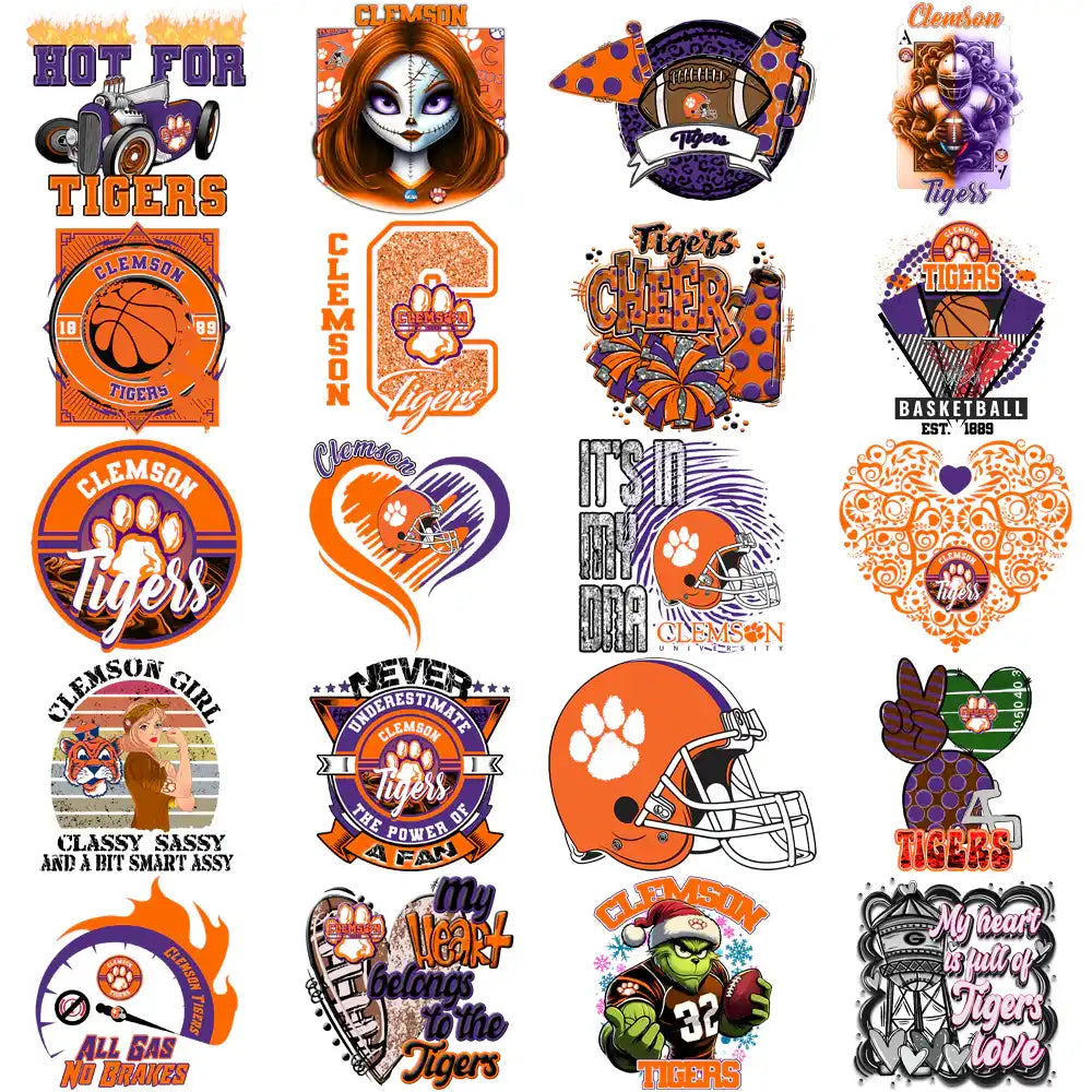 97 Clemson Tigers Designs Bundle PNG