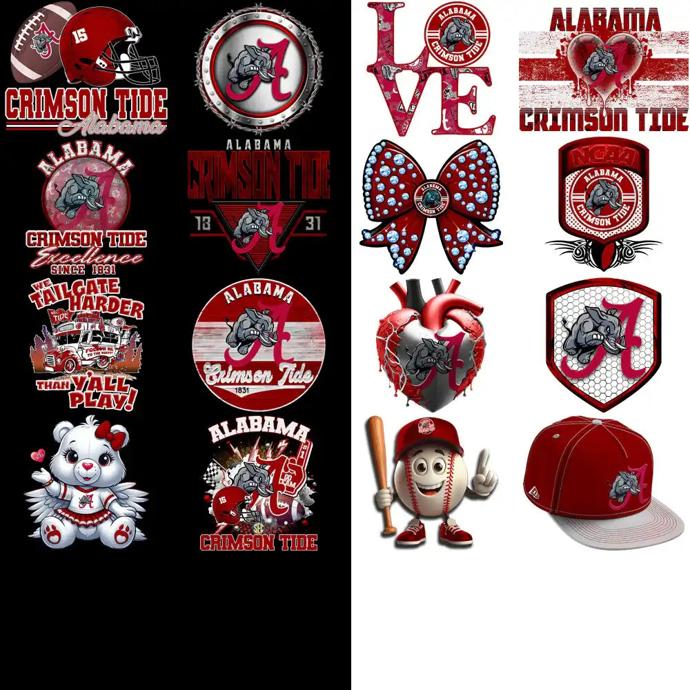73 Alabama Crimson Tide Designs Bundle PNG