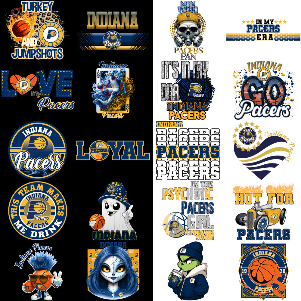 56 Indiana Pacers Basketball Designs Bundle PNG