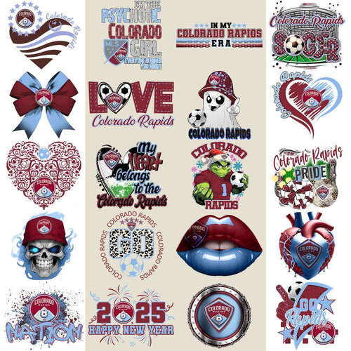 21 Colorado Rapids Soccer Designs Bundle PNG