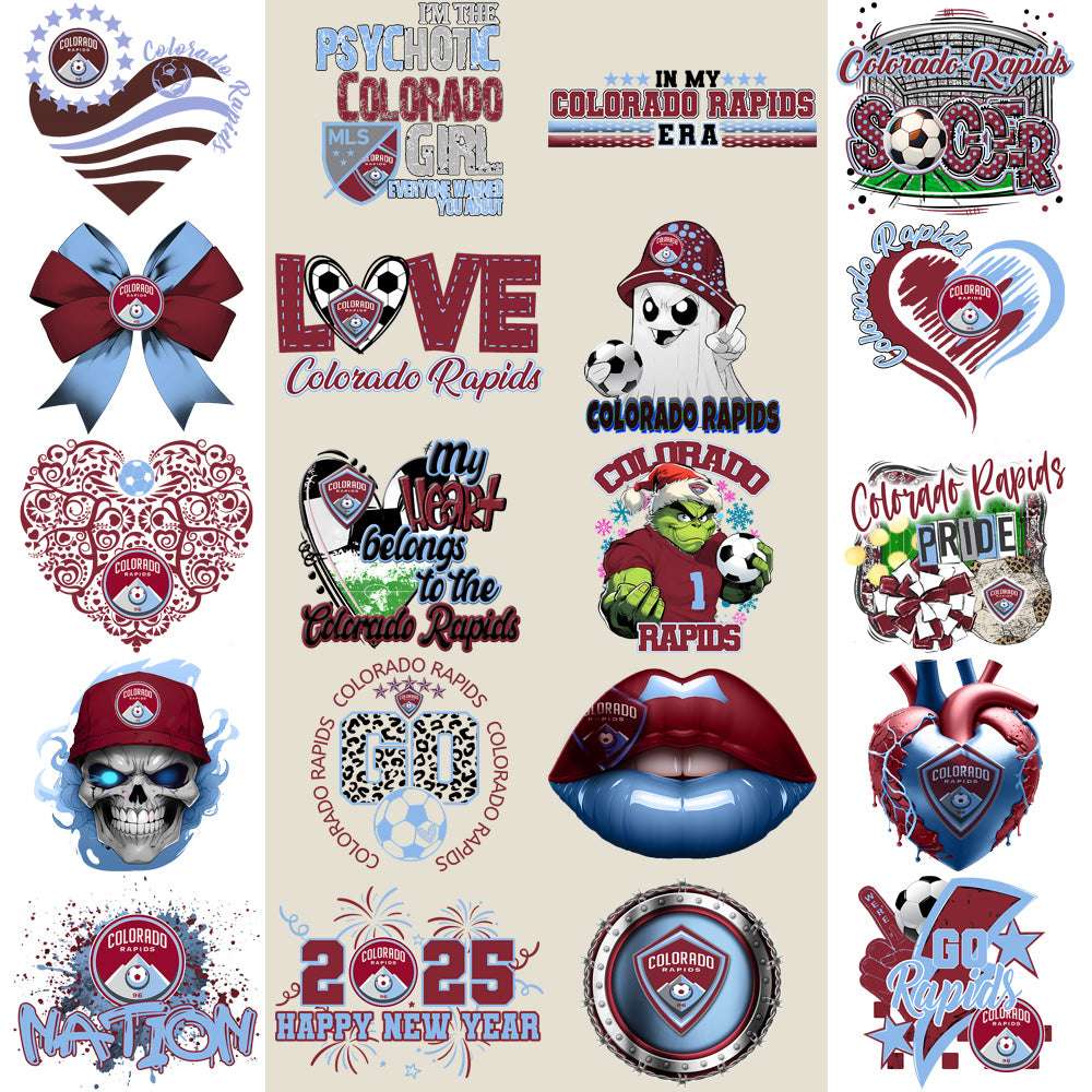 21 Colorado Rapids Soccer Designs Bundle PNG