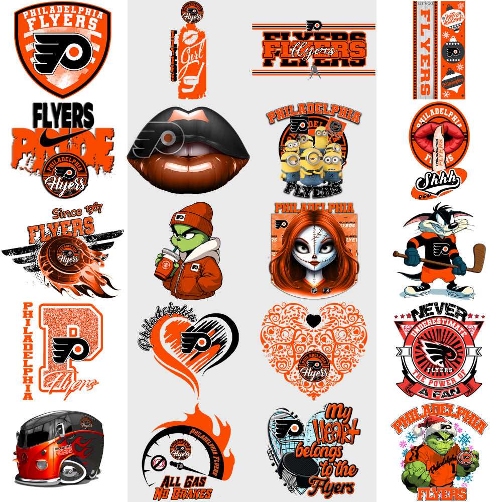 34 Philadelphia Flyers Ice Hockey Designs Bundle PNG