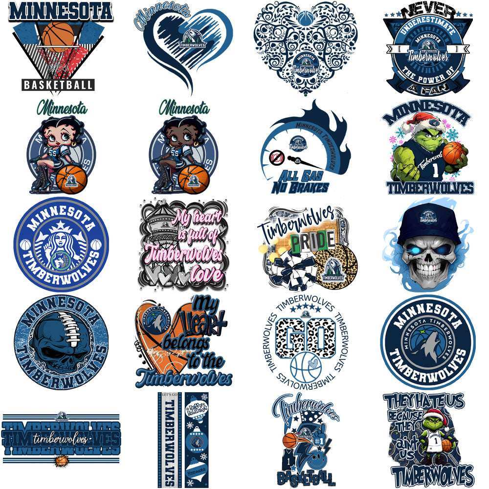 55 Minnesota Timberwolves Basketball Designs Bundle PNG