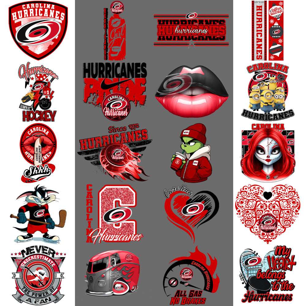 36 Carolina Hurricanes Ice Hockey Designs Bundle PNG