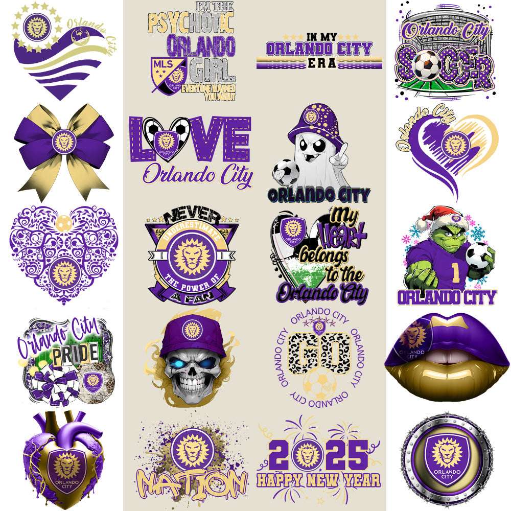 22 Orlando City SC Soccer Designs Bundle PNG