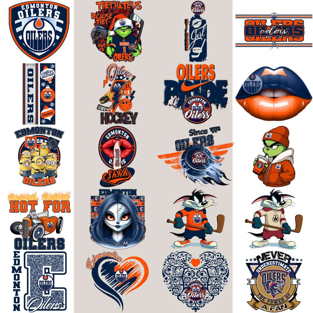 38 Edmonton Oilers Ice Hockey Designs Bundle PNG
