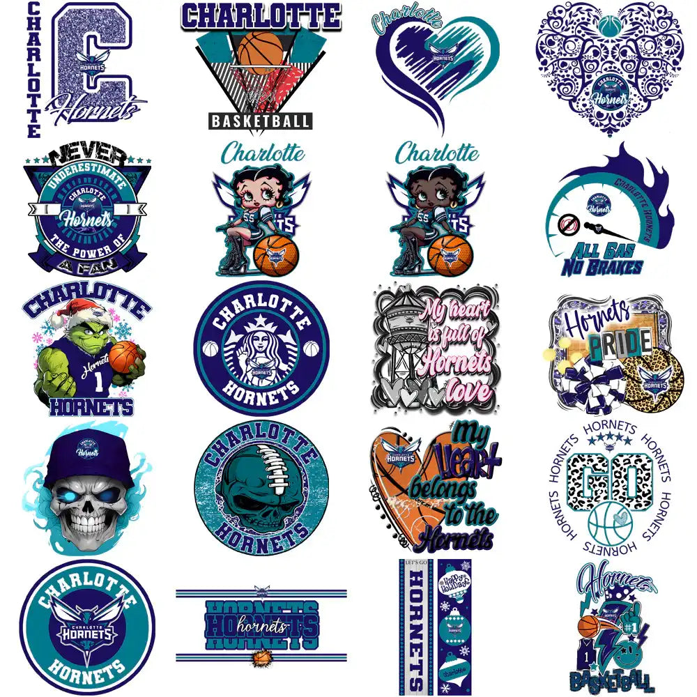 56 Charlotte Hornets Basketball Designs Bundle PNG