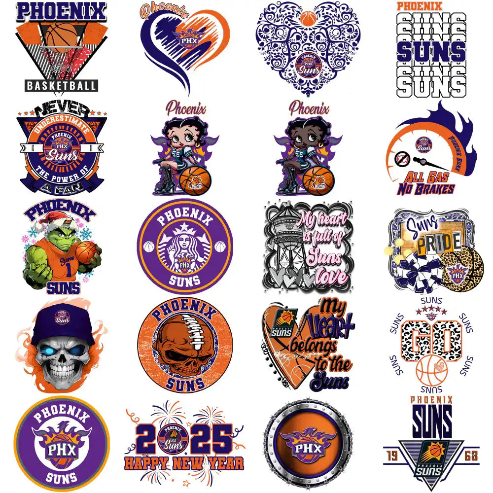 48 Phoenix Suns Basketball Designs Bundle PNG