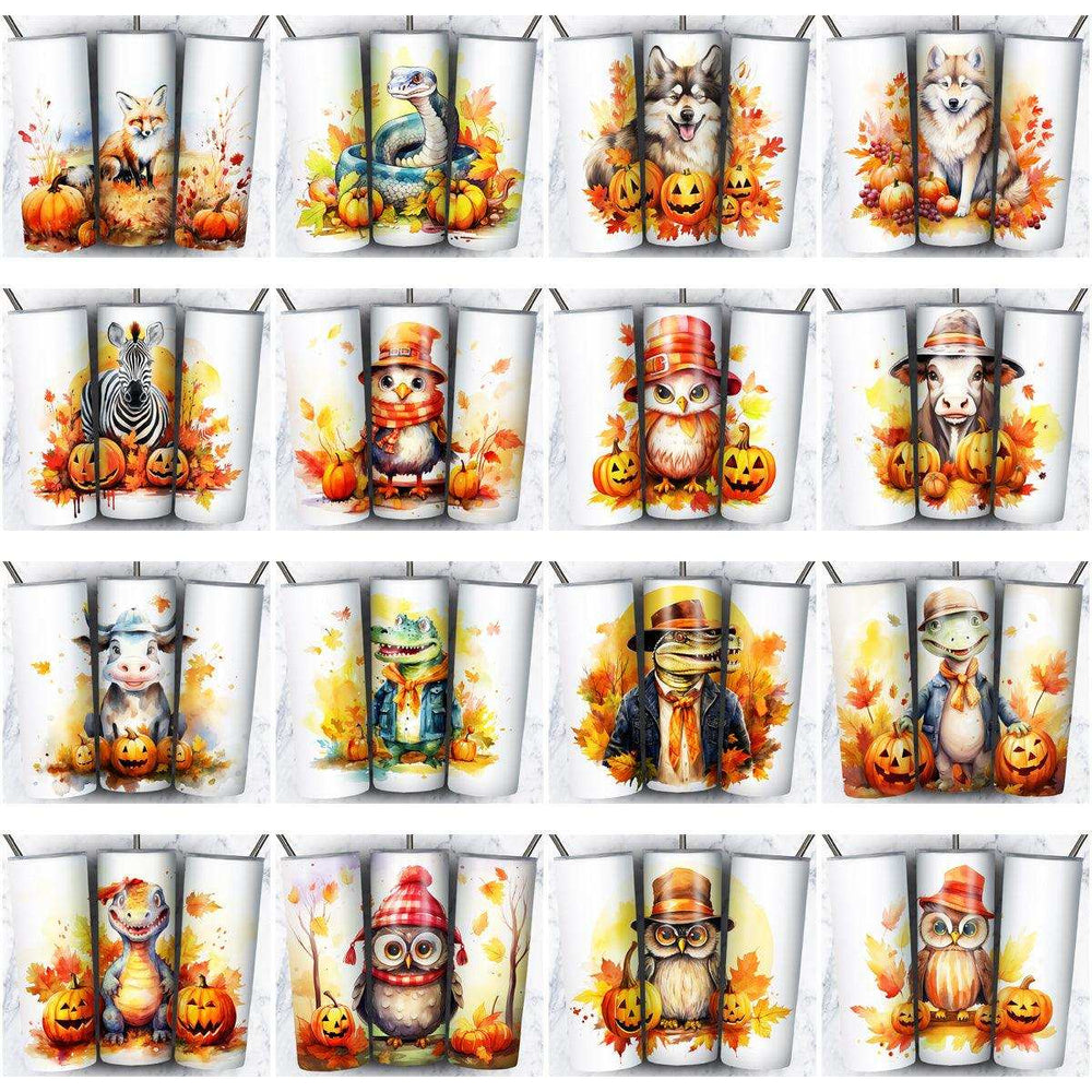 85 Autumn Animals Tumbler Wrap Designs Bundle JPG