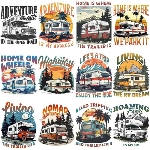 15 Trailer Nomad Life Adventure Designs Bundle PNG