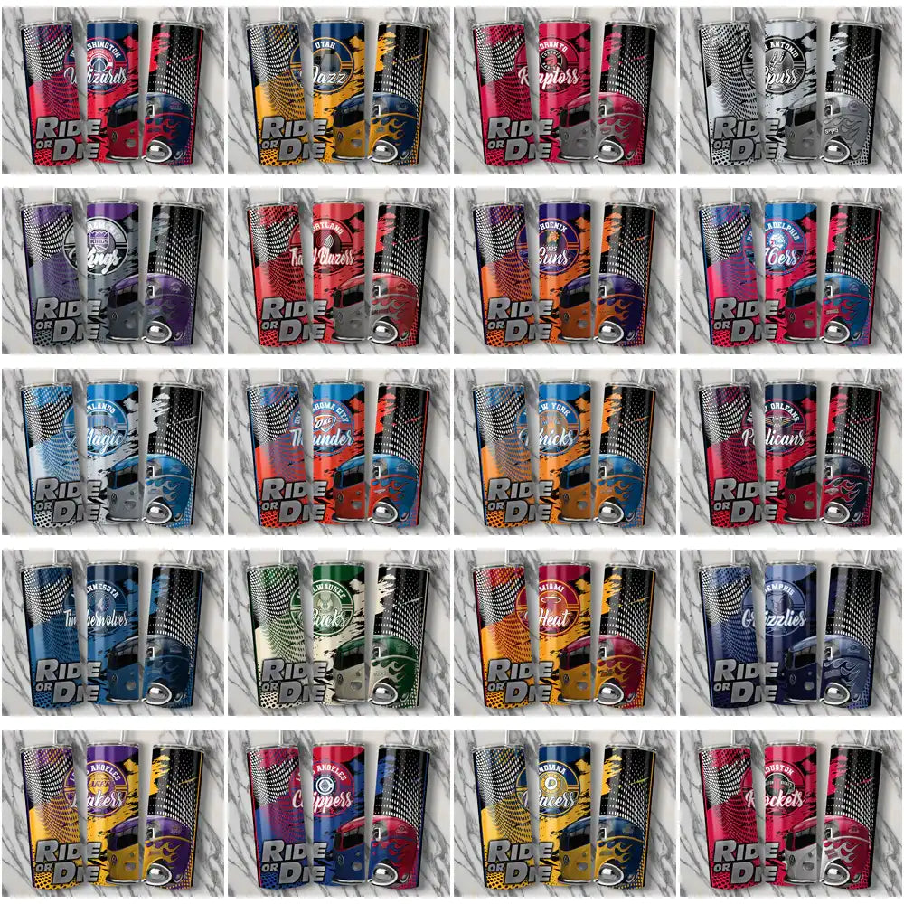 30 Basketball Teams Ride or Die Tumbler Wrap Bundle JPG