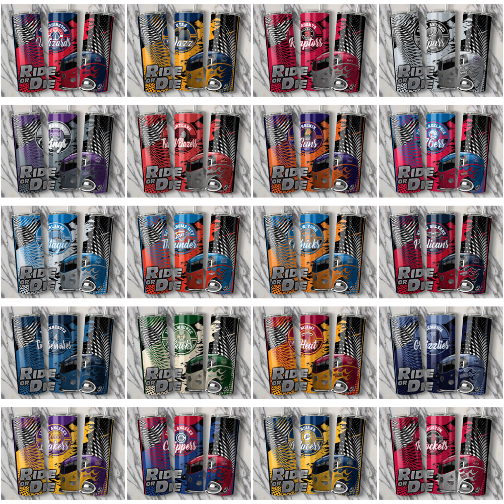30 Basketball Teams Ride or Die Tumbler Wrap Bundle JPG
