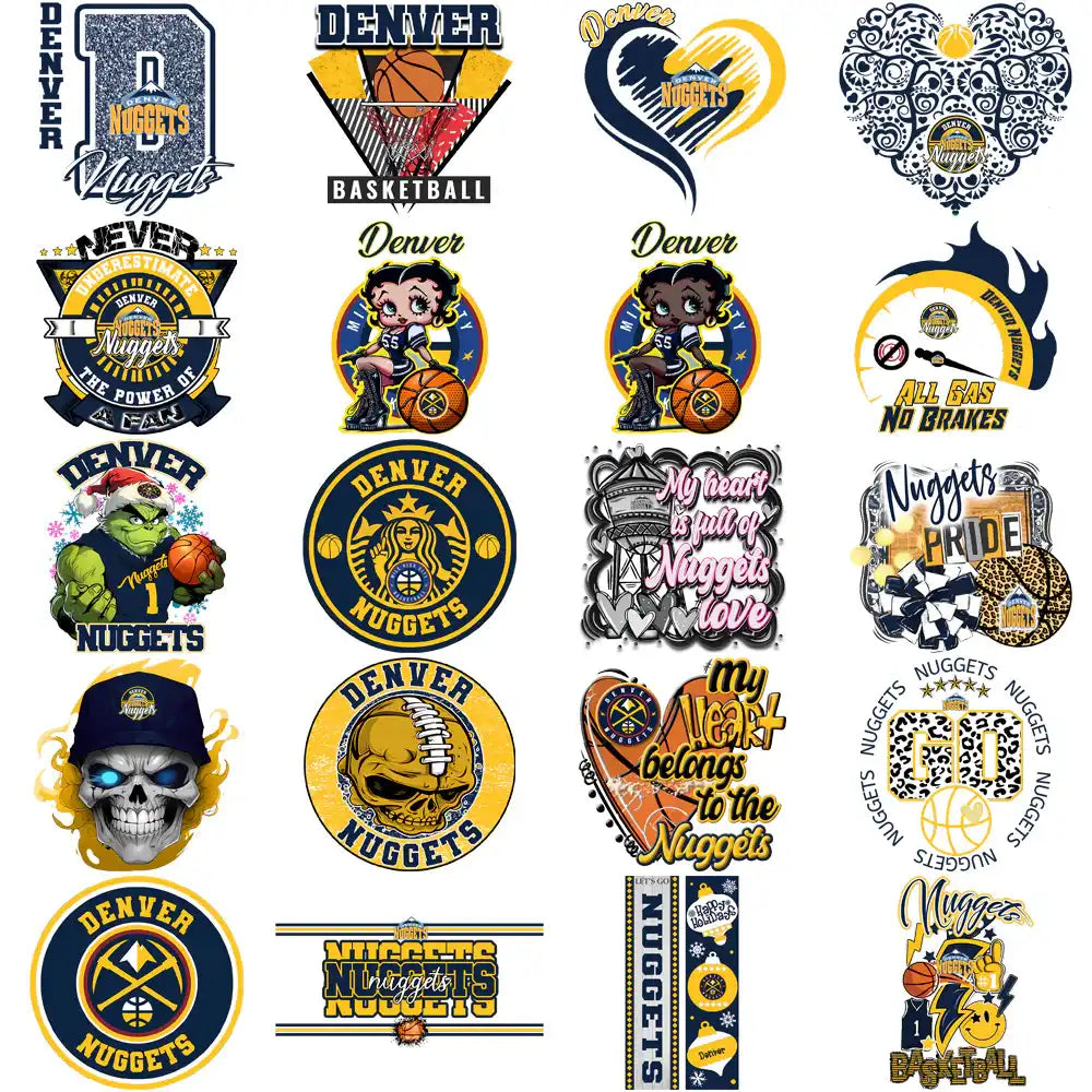 56 Denver Nuggets Basketball Designs Bundle PNG