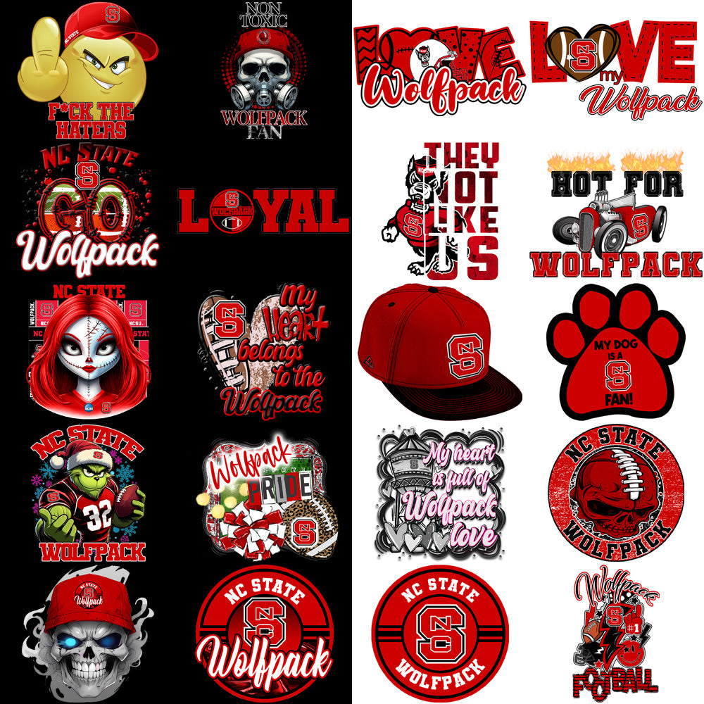 35 NC State Wolfpack Designs Bundle PNG