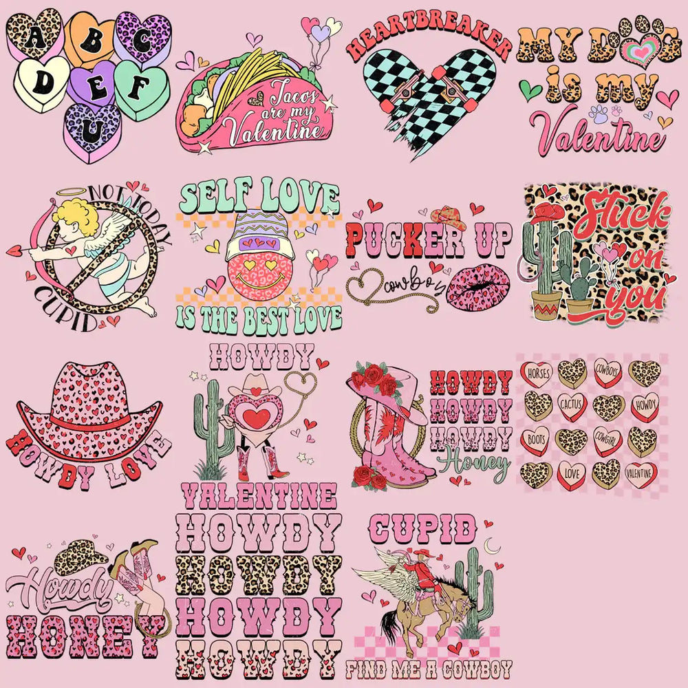 46 Big Retro Valentine Designs Bundle Png
