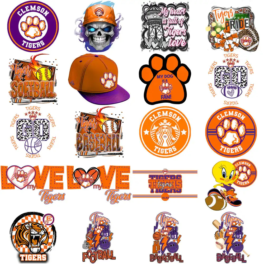 97 Clemson Tigers Designs Bundle PNG