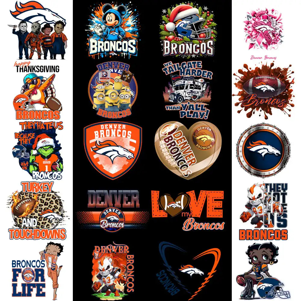 48 Denver Broncos V4 Football Designs Bundle PNG