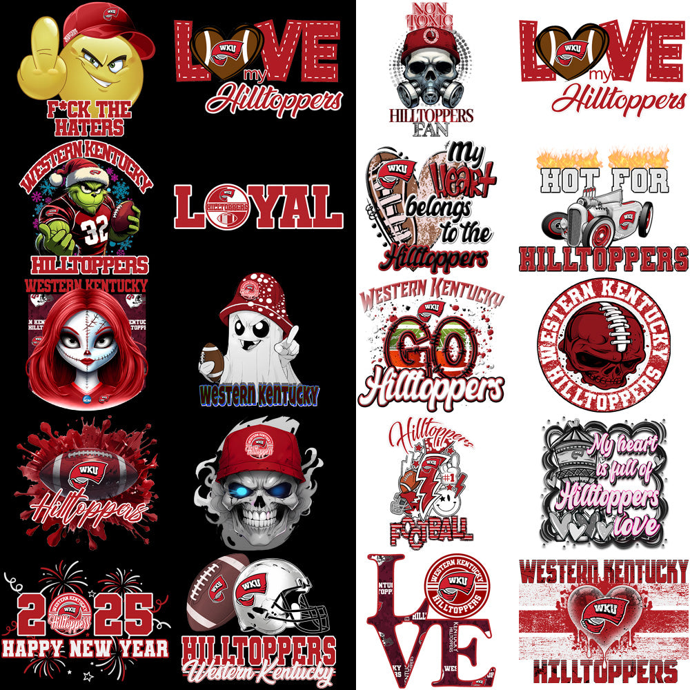 30 Western Kentucky Hilltoppers Designs Bundle PNG