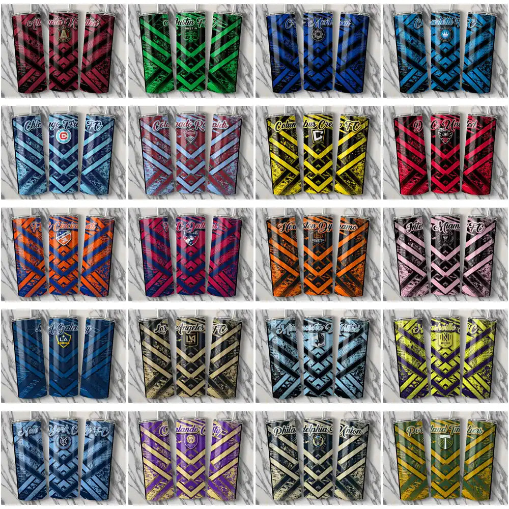 30 Soccer USA Teams Glitter Stripe Tumbler Wrap Bundle JPG