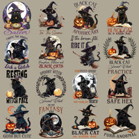 Load image into Gallery viewer, 19 Halloween Black Cat Designs Bundle PNG
