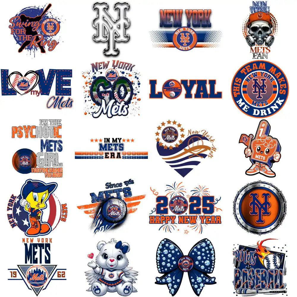 64 New York Mets Baseball Designs Bundle PNG