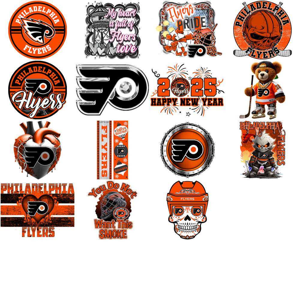 34 Philadelphia Flyers Ice Hockey Designs Bundle PNG