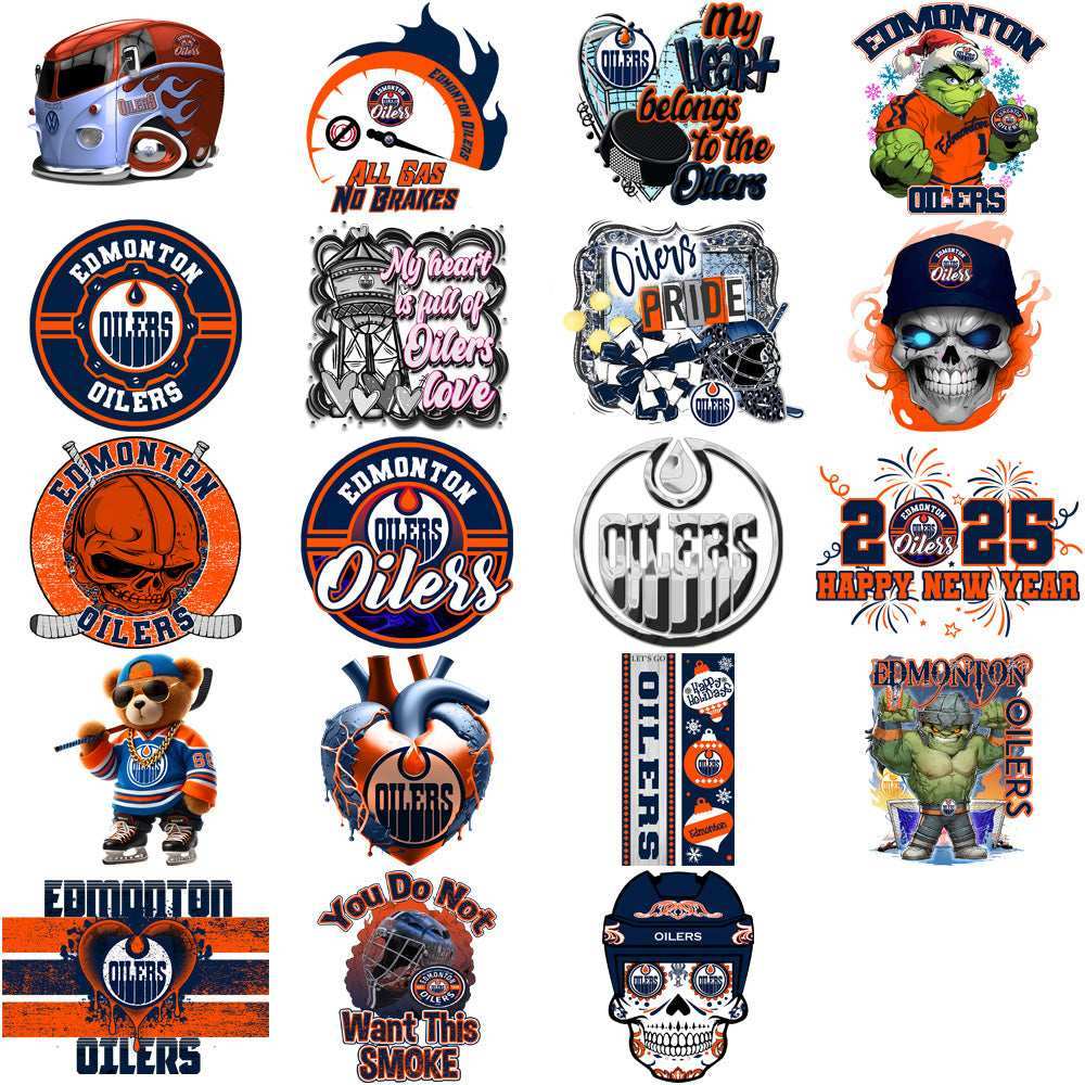 38 Edmonton Oilers Ice Hockey Designs Bundle PNG
