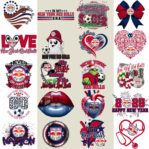 20 New York Red Bulls Soccer Designs Bundle PNG