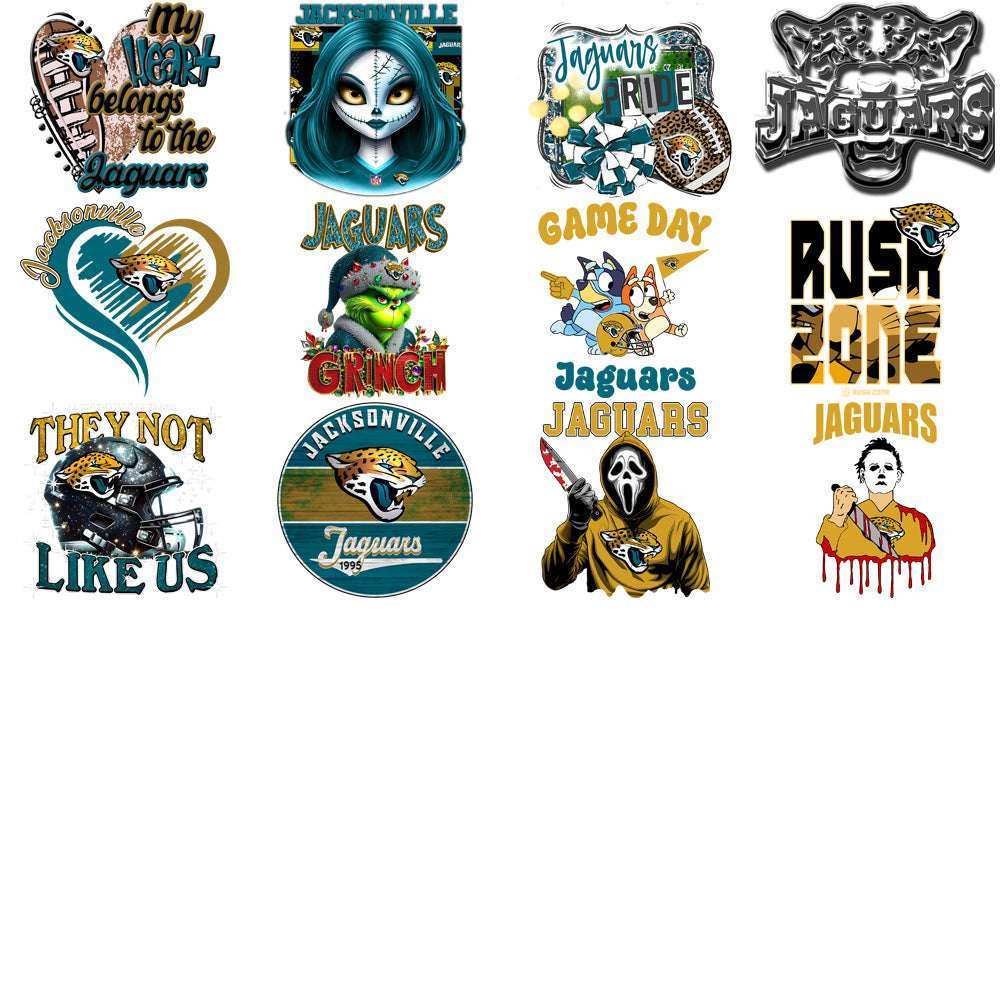 49 Jacksonville Jaguars V4 Football Designs Bundle PNG