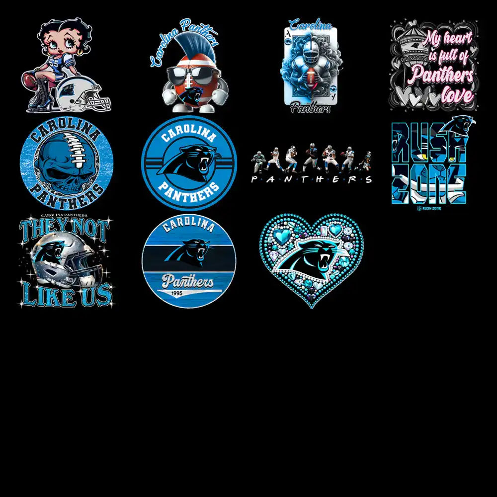 47 Carolina Panthers V4 Football Designs Bundle PNG