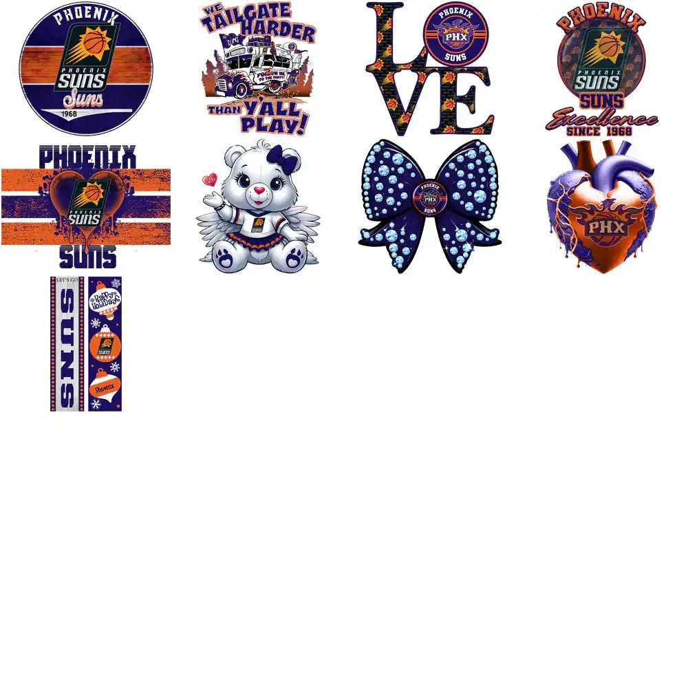 48 Phoenix Suns Basketball Designs Bundle PNG