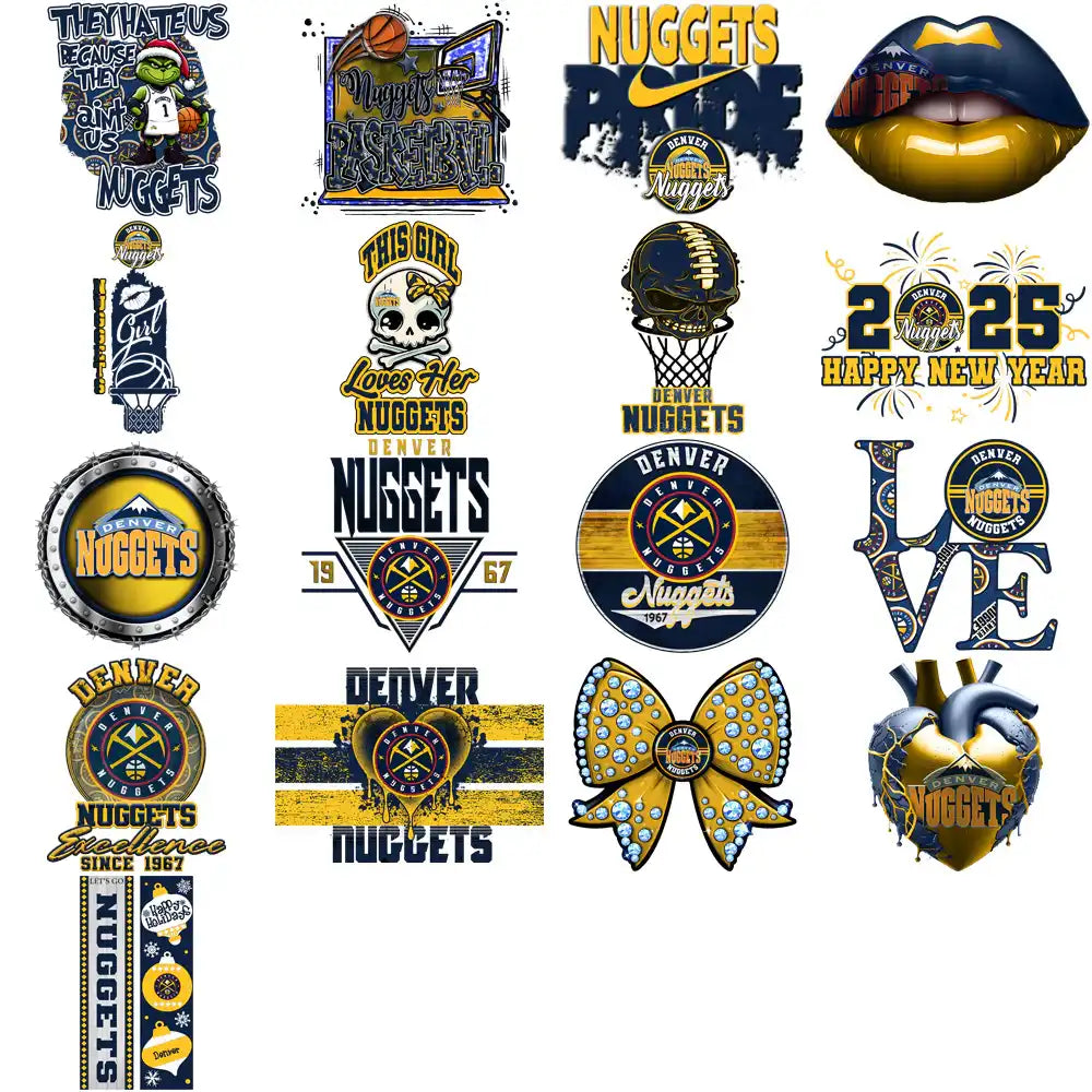56 Denver Nuggets Basketball Designs Bundle PNG