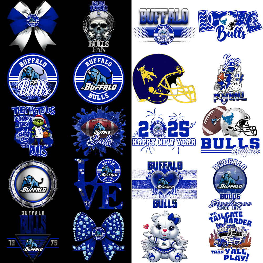 27 Buffalo Bulls Designs Bundle PNG