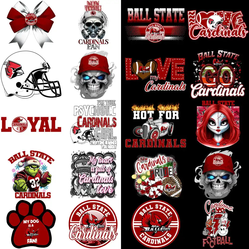 34 Ball State Cardinals Designs Bundle PNG