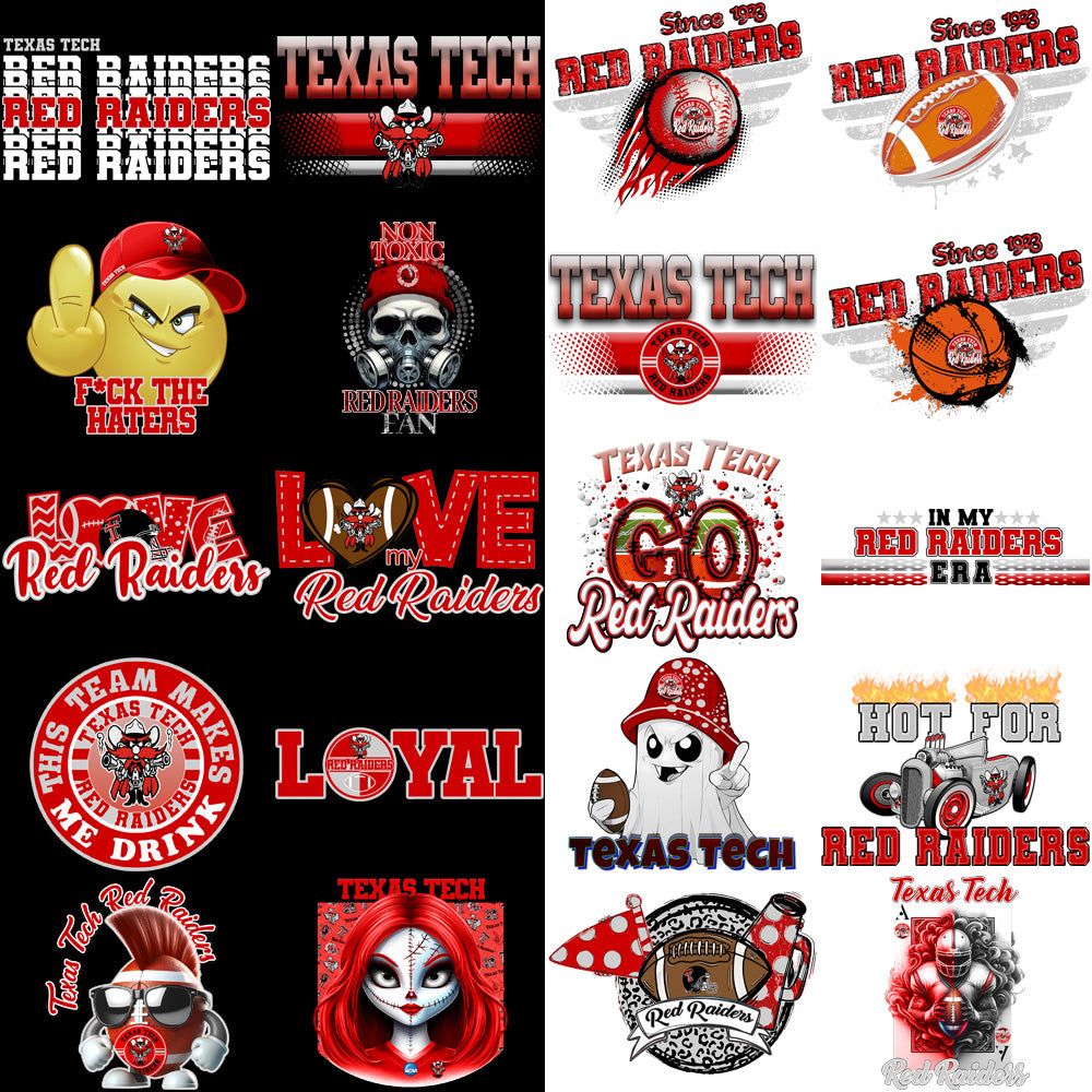 80 Texas Tech Red Raiders Designs Bundle PNG