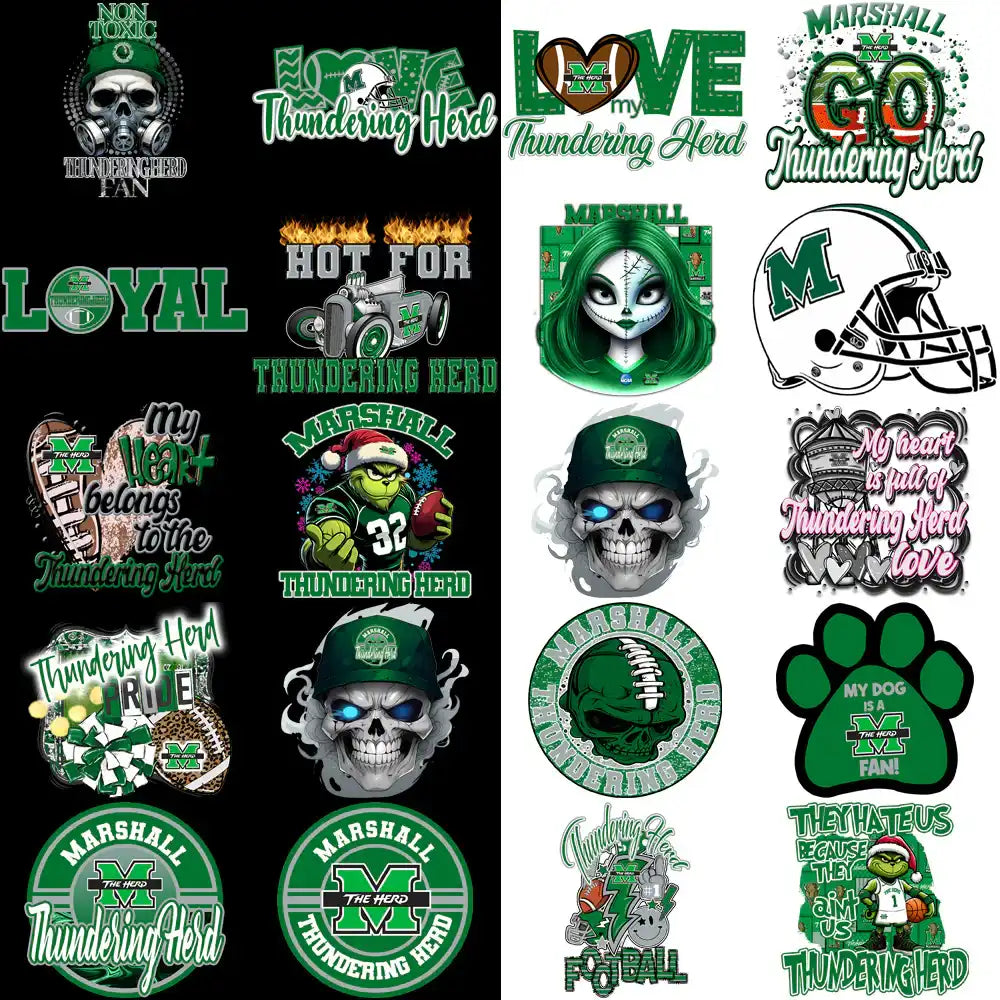 34 Marshall Thundering Herd Designs Bundle PNG