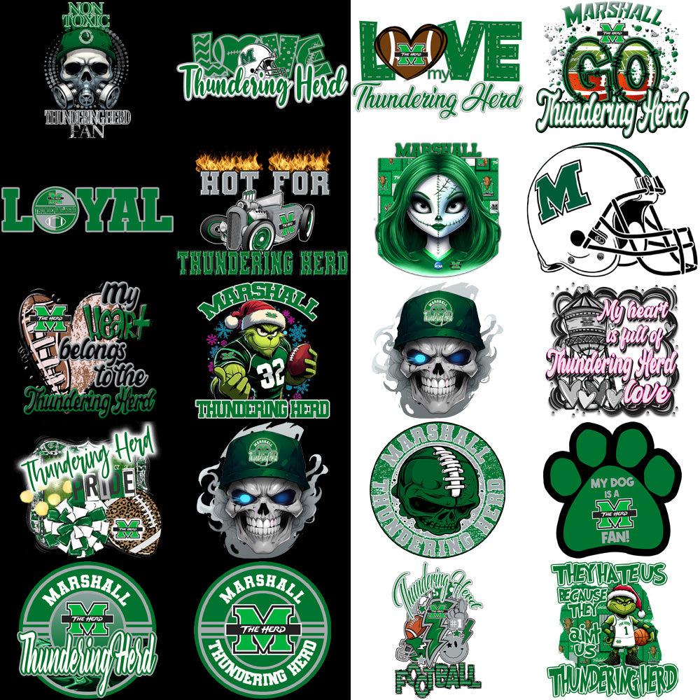 34 Marshall Thundering Herd Designs Bundle PNG