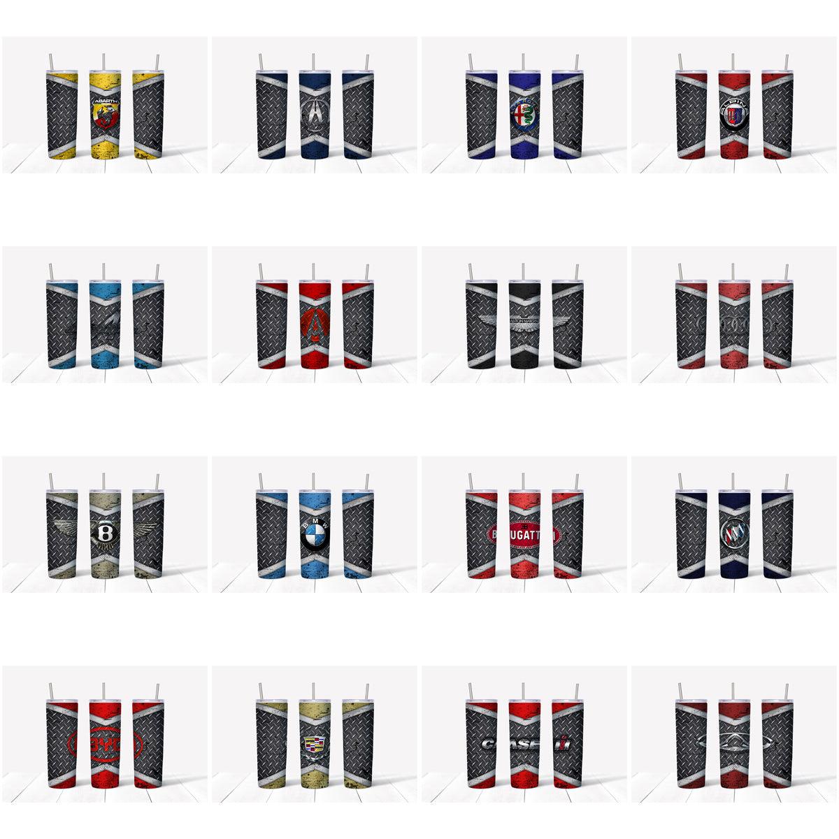 121 Automobile Brands Grunge Tumbler Wrap Designs Bundle JPG