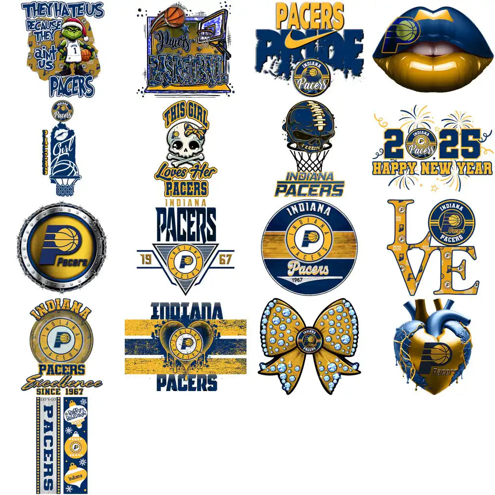 56 Indiana Pacers Basketball Designs Bundle PNG