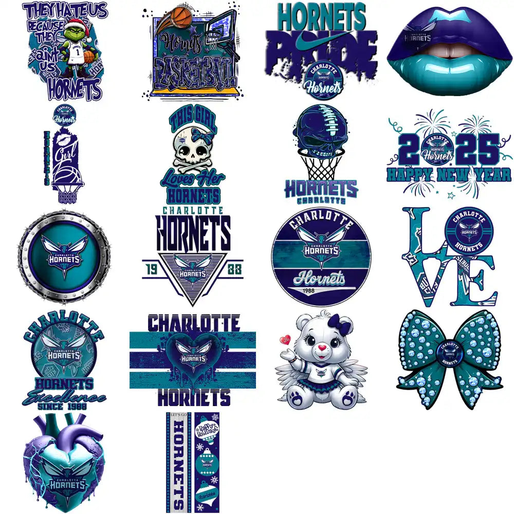 56 Charlotte Hornets Basketball Designs Bundle PNG
