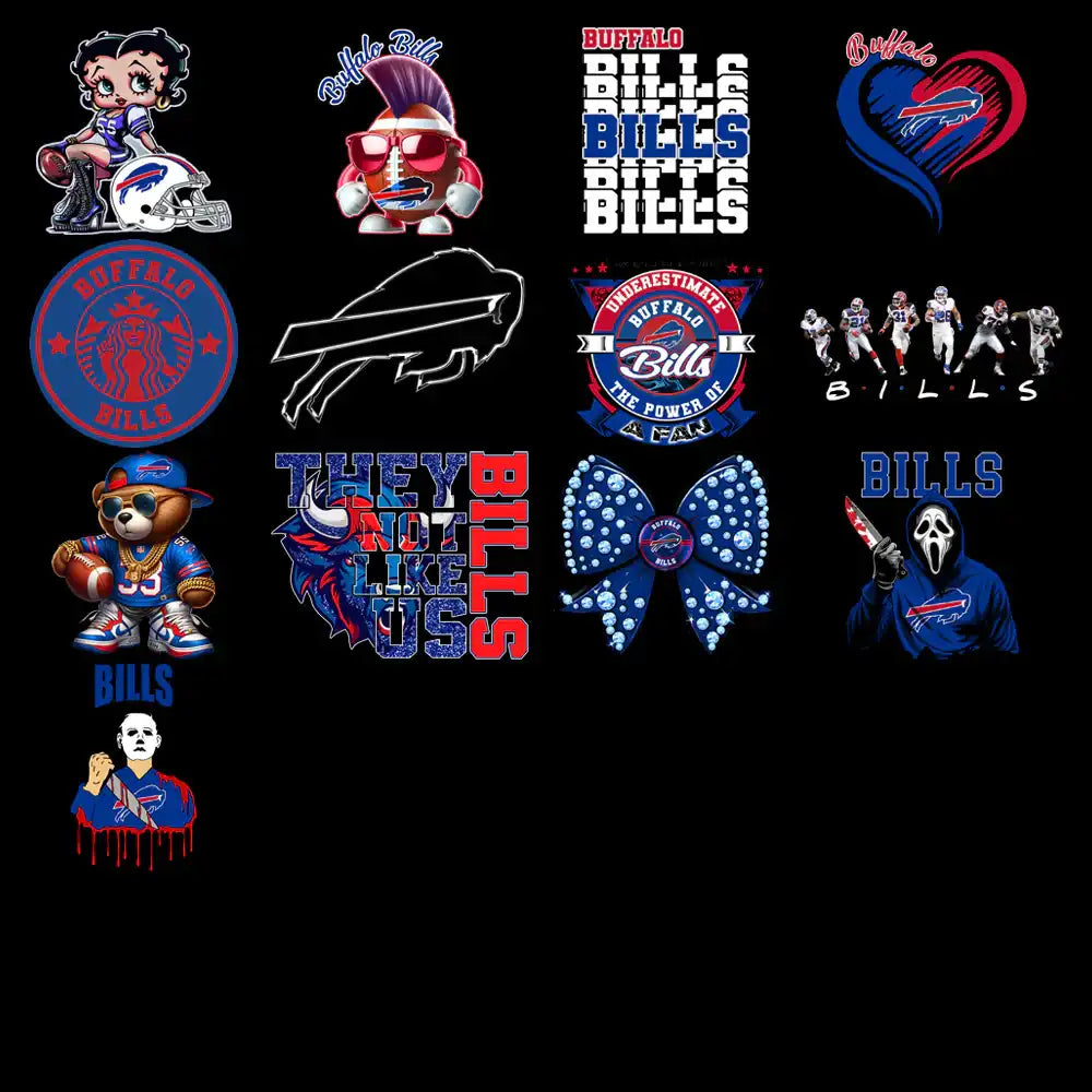 49 Buffalo Bills V4 Football Designs Bundle PNG
