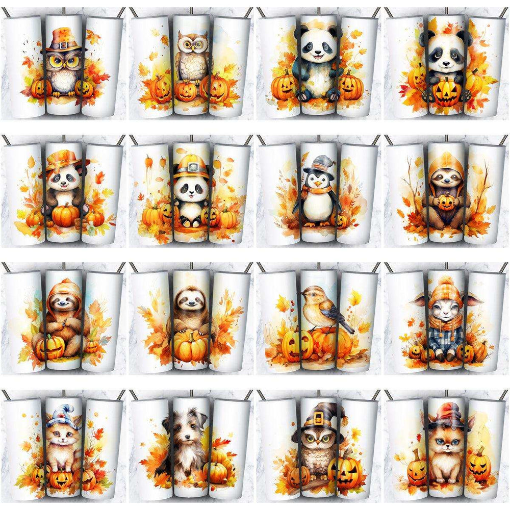 85 Autumn Animals Tumbler Wrap Designs Bundle JPG